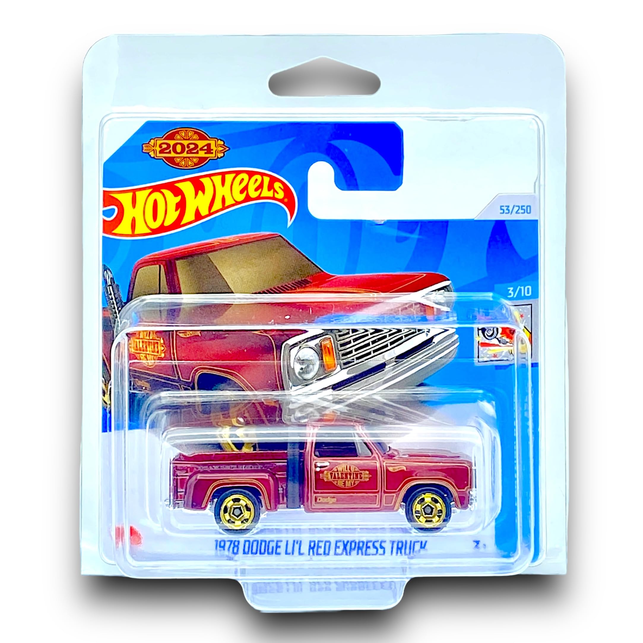 Hot Wheels 1978 Dodge Li'l Red Express Truck (Dark Red & Gold) - 3/10 HW Celebration Racers - 2024 - 53/250 (Short Card) - Comes in a KLAS Car Keeper Hot Wheels Short Card Protector Case - HRY97