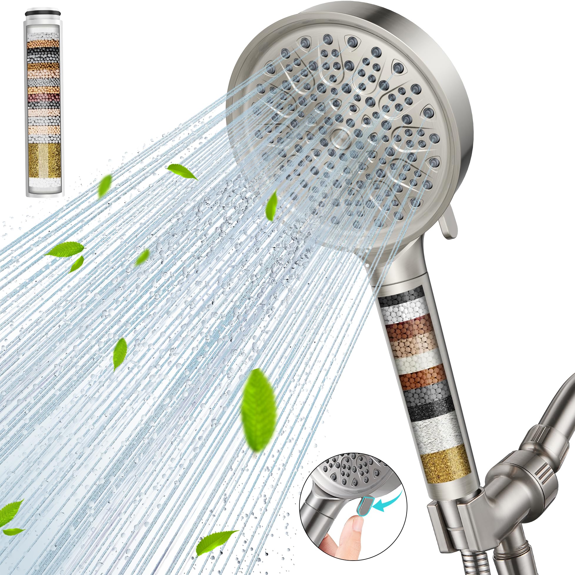 Qscq shower filter 15 stages high output shower filter for hard water