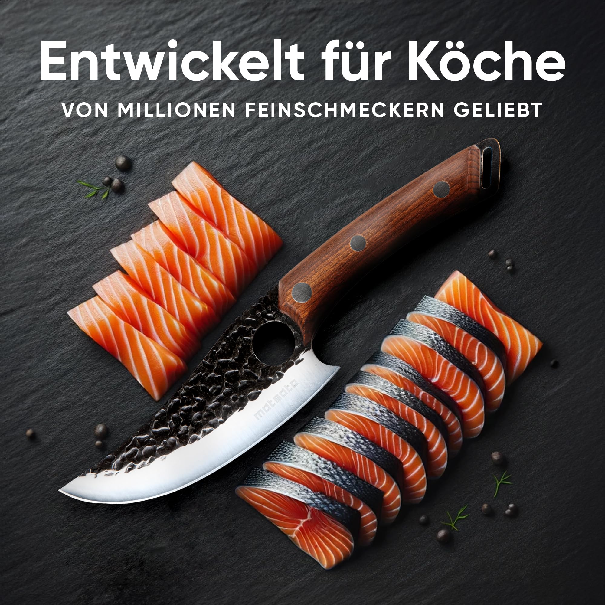 Matsato Küchenmesser Scharf, Klingenlänge 15 cm Profi, Original Kochmesser für Küche, Profi Messer aus Japanischem Stahl, Knife Perfekt zum Schneiden und Zerkleinern 6