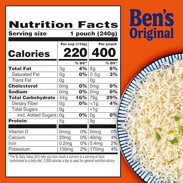 BEN’S ORIGINAL READY RICE BASMATI RICE, EASY SIDE DISH, 8.5 OZ POUCH