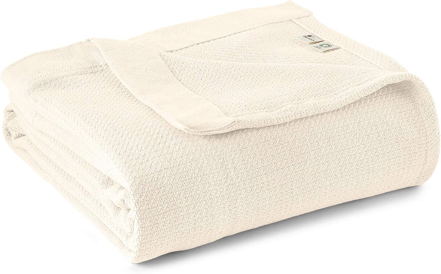 Whisper Organics 100 Cotton Blanket Soft, Woven Cotton Blanket