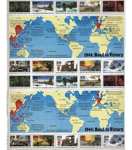 Amazon.com: 1944 WWII Road to Victory Sheet Collectible Stamp