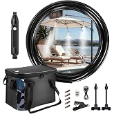 26 FT Portable Misting System for Outside Patio Mister for Summer Cooling | 4500mAh Water Pump, 20L Bucket, 8 Nozzles, Water Misters for Patio/Umbrella/Camping/Canopy