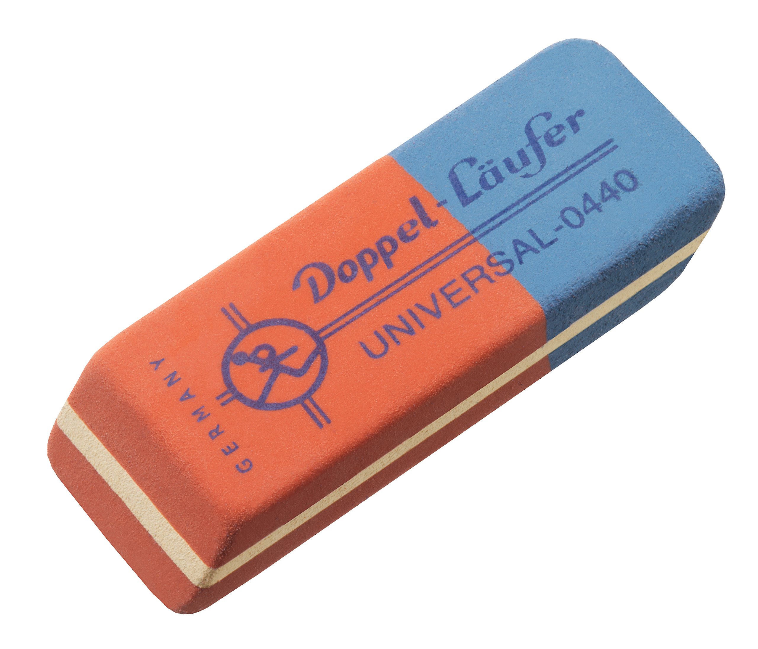 Läufer 00440 Doppel-Universal 0440 Radierer, Radiergummi aus Kautschuk, der rot-blaue Klassiker, radiert Bleistifte und Buntstifte