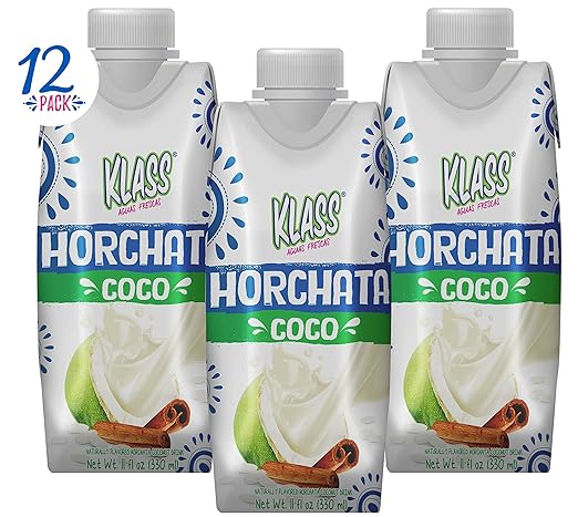 Amazon Com Klass Aguas Frescas Ready To Drink Horchata Coco Coconut Horchata 11 1 Fl Oz Pack Of 12 Grocery Gourmet Food