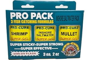 PRO-CURE Pro Pack Inshore Saltwater for All You Saltwater Fisherman This Bait Scent Pack has it All. This Value Pack has The 3 Main Bait attractants Used by Saltwater Anglers Around The Globe.