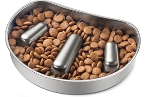 PETLIBRO Slow Feeder Bowl for Small Dogs & Cats, 1.125 Cup— Anti-Gulp Stainless Steel Dog & Cat Bowl, Helps Reduce Risk of Bloat, Dishwasher Safe — Compatible with PETLIBRO Camera Automatic Feeder