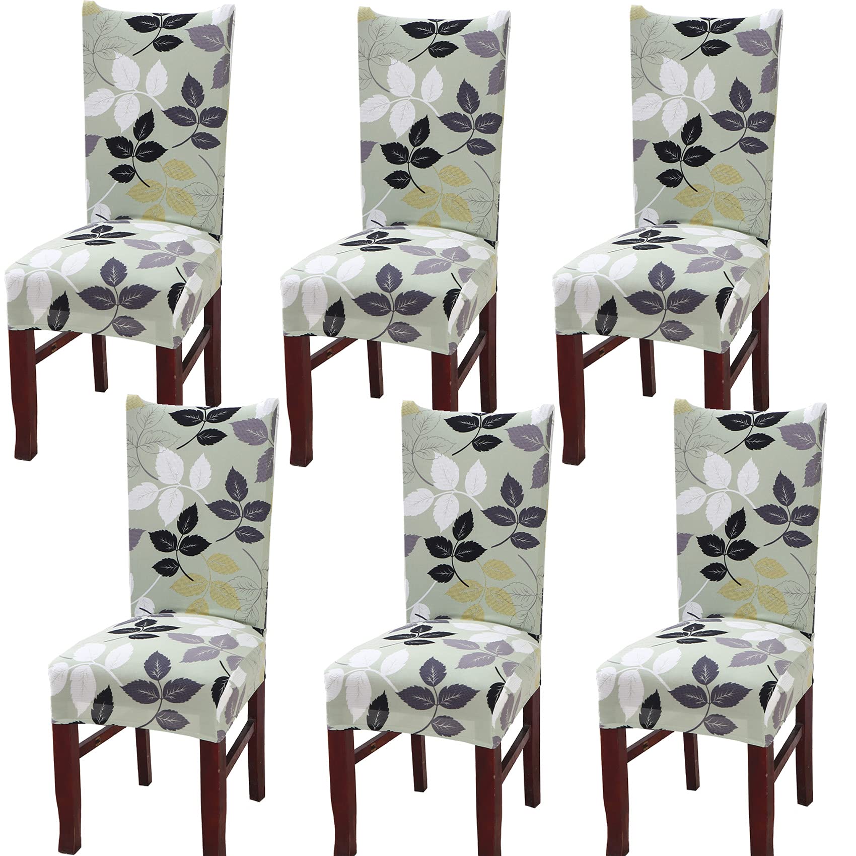 TEERFU Dining Room Chair Covers Slipcovers Set of 6, Stretch Removable Washable Dining Chair Protector Decoration Cover Seat Slipcover for Hotel,Ceremony,Banquet,Kitchen,Restaurant,Home