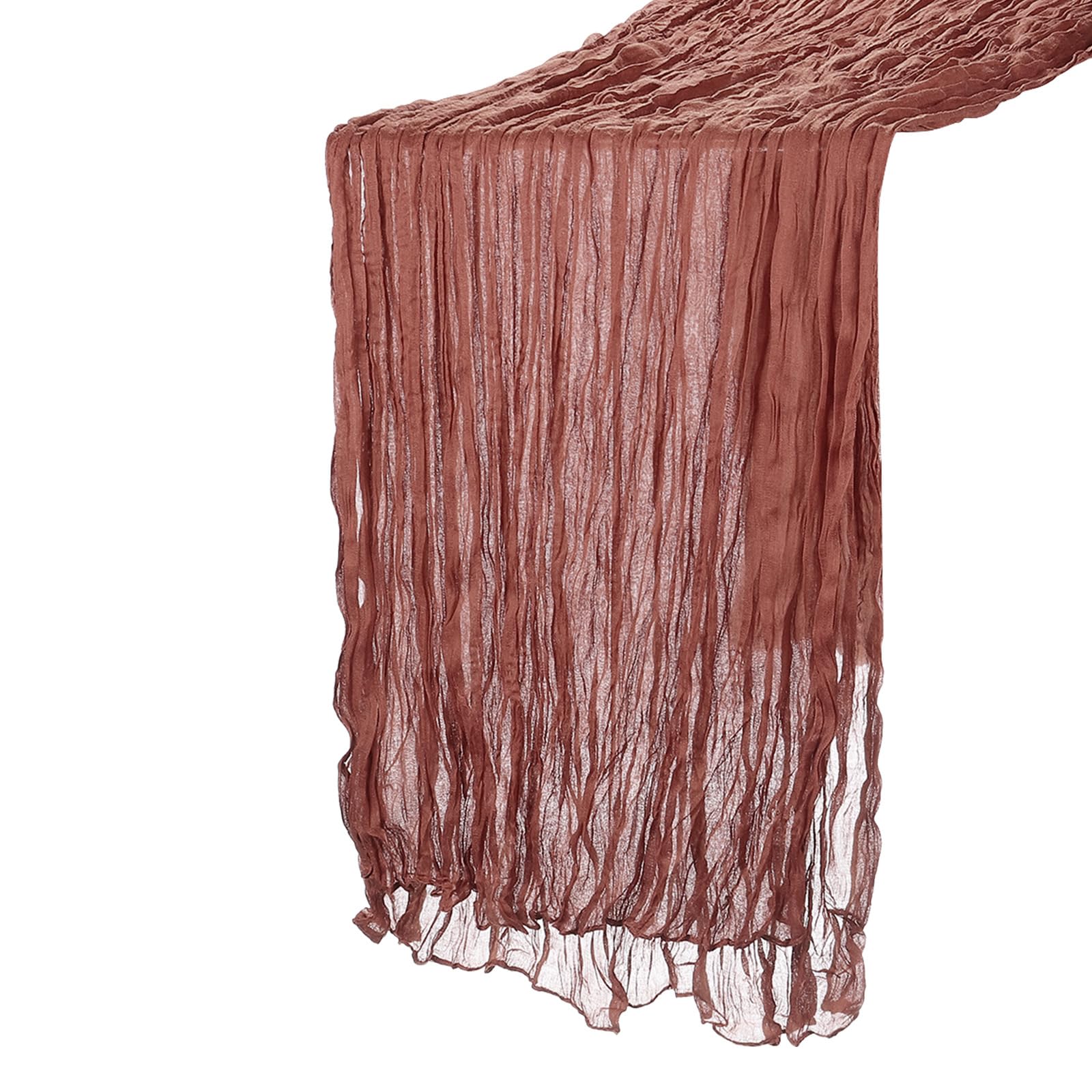 uxcell 10Ft Cheesecloth Table Runner, 35 x 118 Inch Rustic Gauze Table Runner Sheer Runner for Wedding Bridal Party Table Decorations, Terracotta