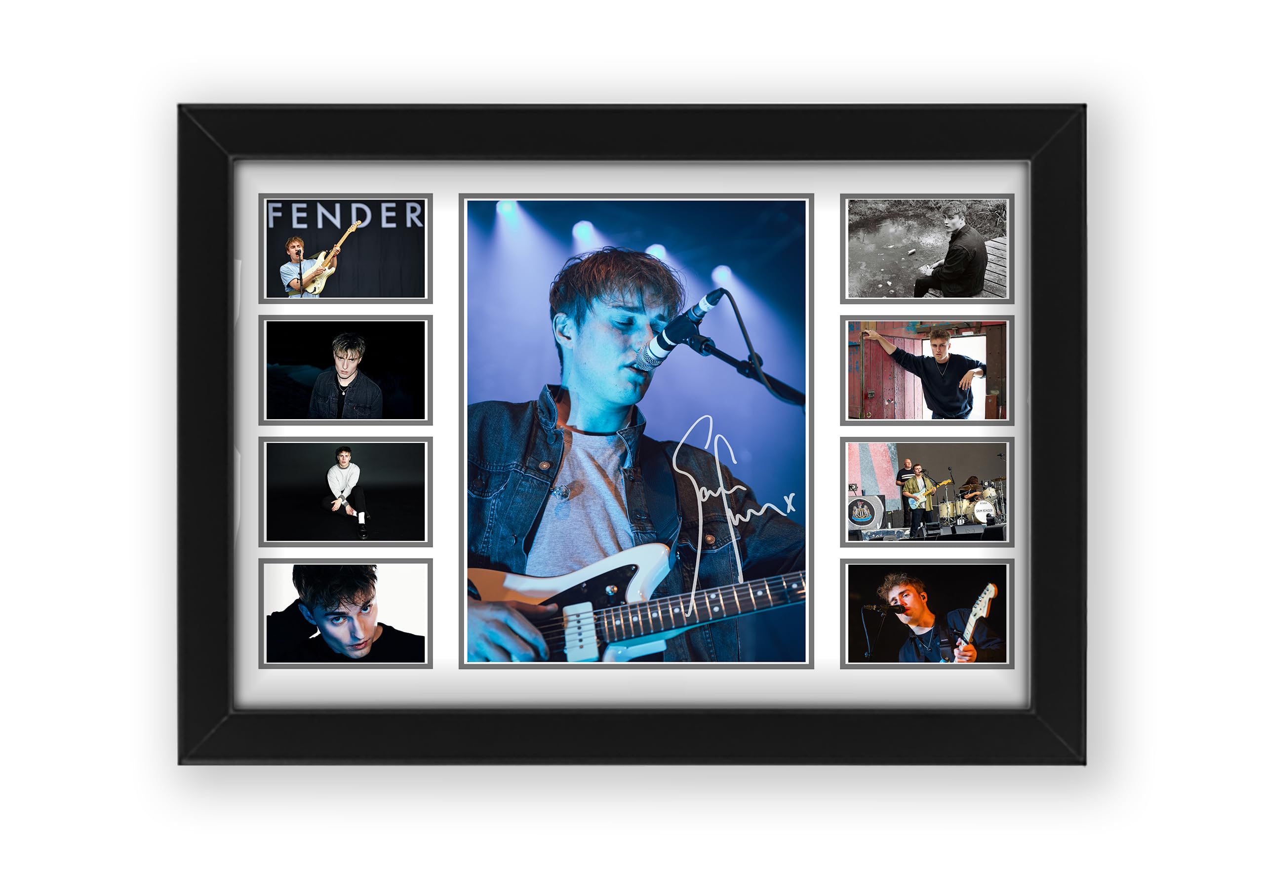 Sam Fender Signed Poster Print - Limited Edition Autograph Fan Gift – Collectible Memorabilia Wall Art Merchandise - UK Rock Legend People Watching (A3 Framed)