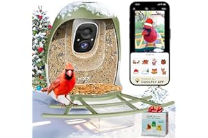 HIXX Smart Bird Feeder with Camera, AI Identify Birds & Auto Capture, 2K HD Live Camera Birdwatching with Color Night Vision for Bird Lovers Gifts (Forest Green)