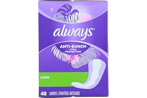 Always, Anti-Bunch Xtra Protection Daily Liners For Women, Long Length, 48 Count