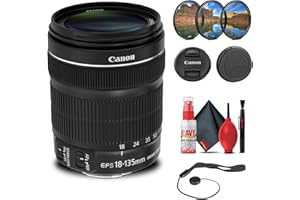 Canon EF-S 18-135mm f/3.5-5.6 is STM Lens with Filter kit + Cleaning Kit + Cap Keeper (Renewed)