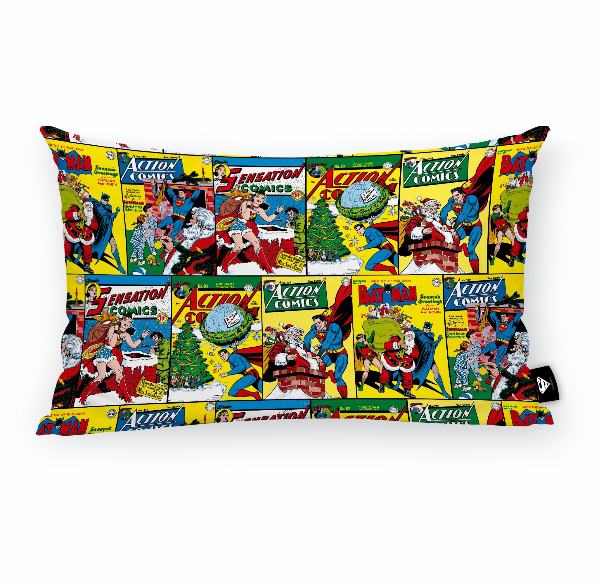 BELUM | Cushion Cover 100% Cotton 30x50cm Superman Comic C Model | Cushion Cover Justica League | Cushion Cover Half Panama Fabric 100% Organic Cotton