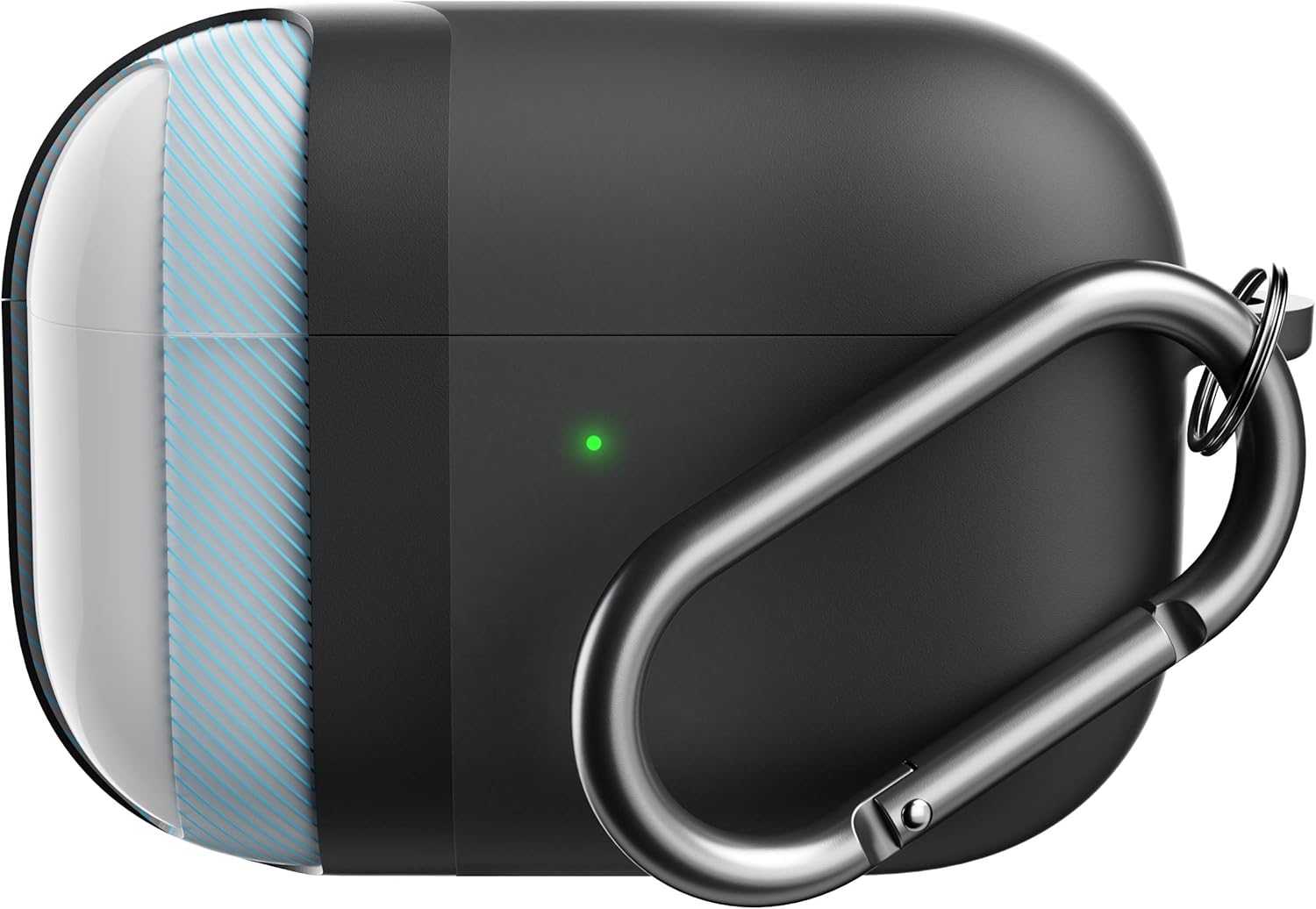 KeyBudz AirPods Pro Case with Keychain Hybrid Shell Series Compatible with AirPod Pro Case Cover (Black), With Carabiner