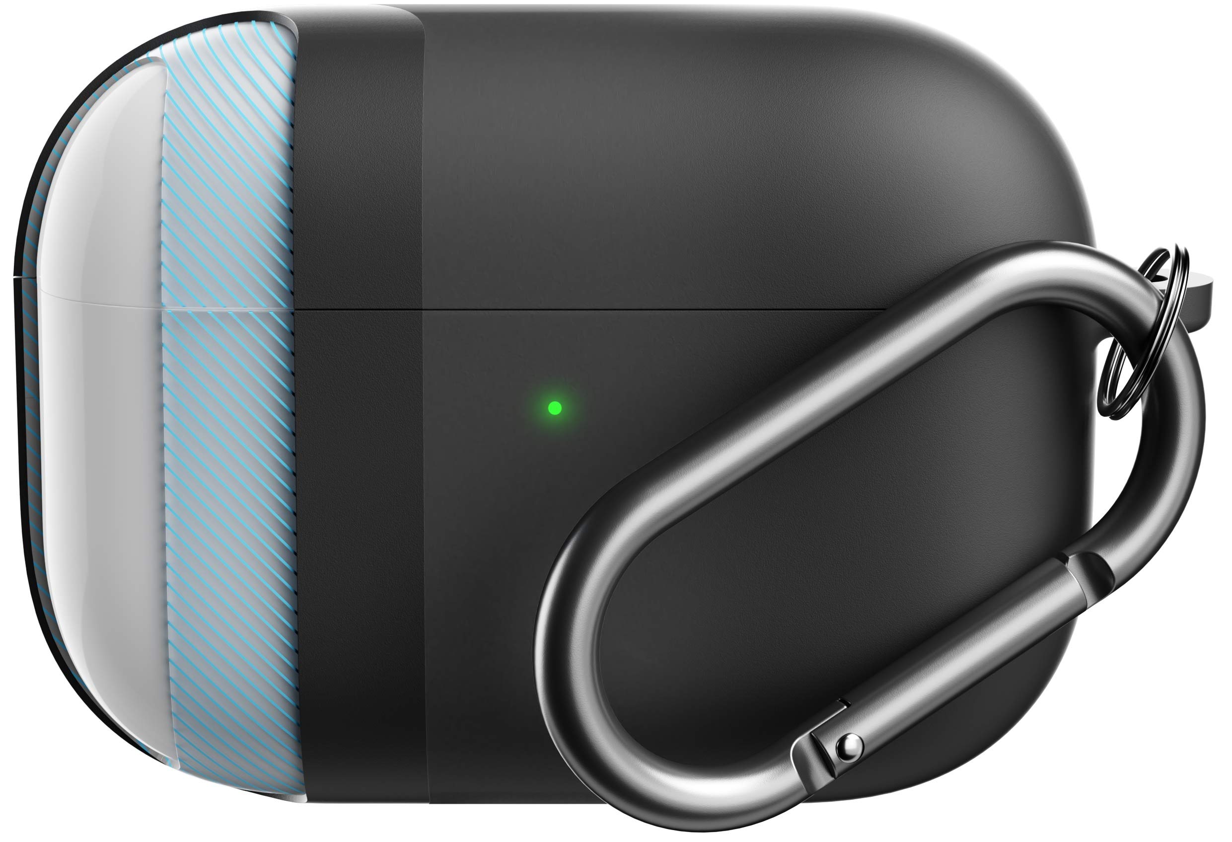 KeyBudz AirPods Pro Case with Keychain Hybrid Shell Series Compatible with AirPod Pro Case Cover (Black)