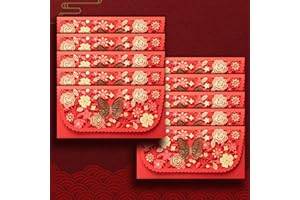 YAOLIGIFT 20Pcs Butterfly & Flower Chinese Red Envelopes for 2025 Lunar New Year, Chinese Red Pockets Hong Bao Gift Money Envelopes Lucky Money Envelopes