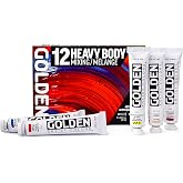 GOLDEN Heavy Body Acrylics Mixing Set, 12 x 22 ml Tubes + Glazing Liquid | Mix an extensive range with this limited palette of smooth, thick, richly pigmented artist grade colors.