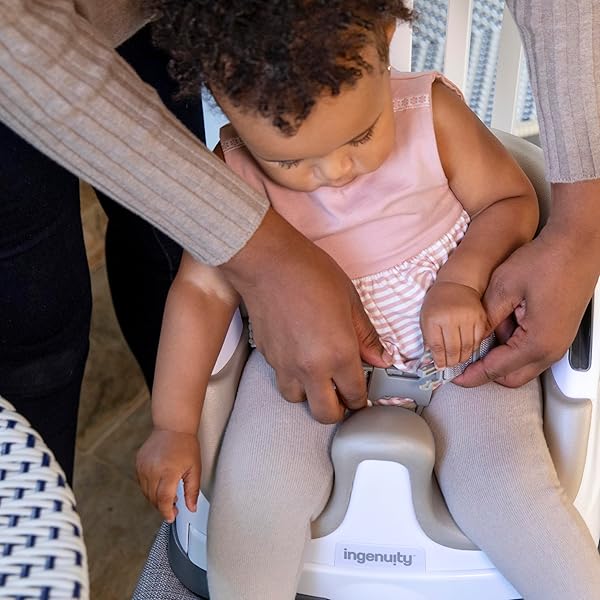 INGENUITY BABY BASE 2-IN-1 BOOSTER FEEDING AND FLOOR SEAT WITH SELF-STORING TRAY – CASHMERE