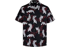 MIKENKO Funny Mens Hawaiian Shirts Short Sleeve Button Up Beach Summer Button Down Hawaiian Shirt for Men Big and Tall