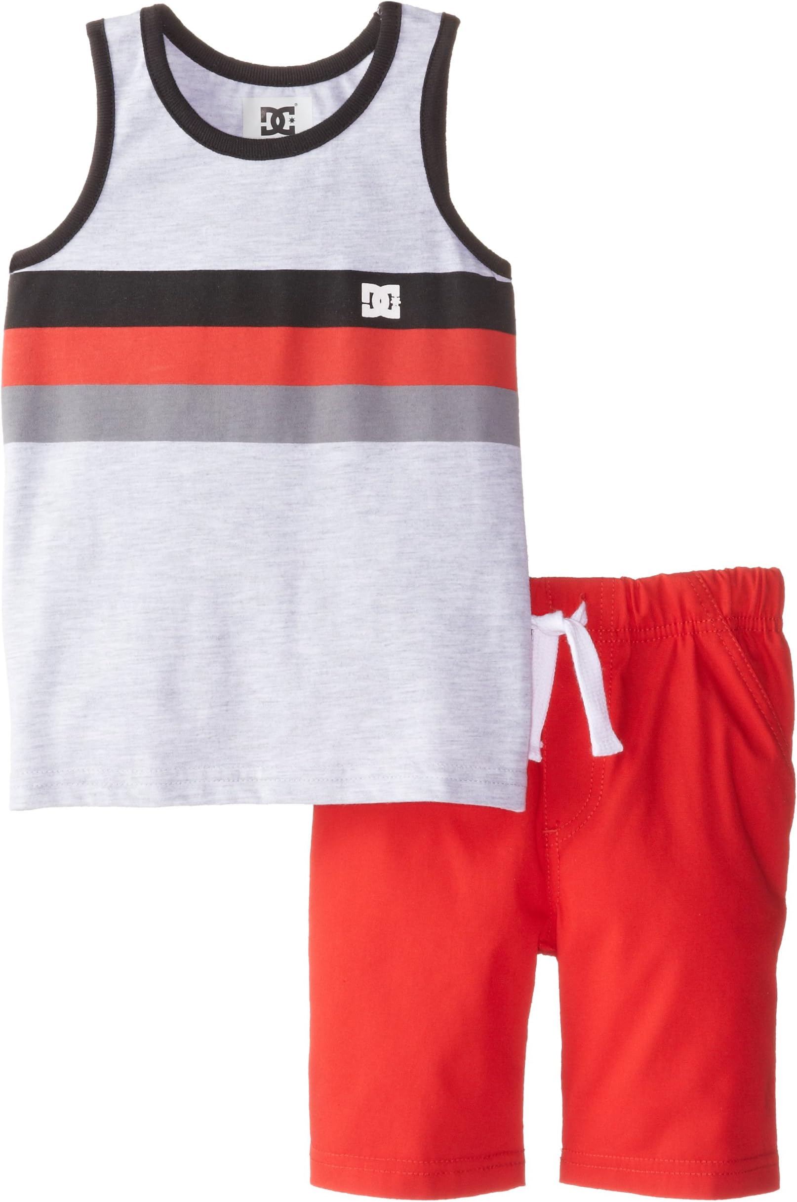 DC Shoes Co Little Boys' Grey Tee with Red Shorts