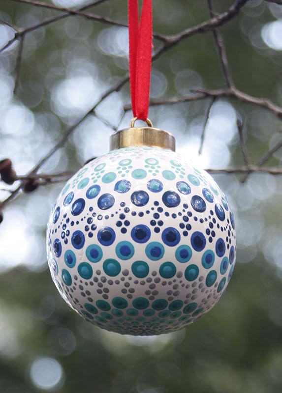 Hand Painted Ceramic Christmas Ornament Handmade