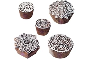ROYAL KRAFT Stylish Designs Mandala and Round Wooden Block Stamps (Set of 5) Htag1193