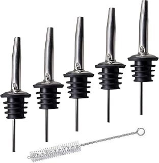 MHC Bar’n’More 5 Flaschen-Ausgießer inkl. Reinigungsbürste | Portionierer für Cocktails, Wein & Schnaps – Ideale Dosierer für Partys & Bars – einfache Zubereitung für Shots