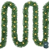 Artificial Christmas Garland, Soft Pine Xmas Garland, Christmas Collection, 15 Feet Christmas Greenery Garland Festive Home Decor for Indoor or Outdoor Use