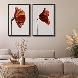 MUDECOR Framed Canvas Print Wall Art Set Rust Red
