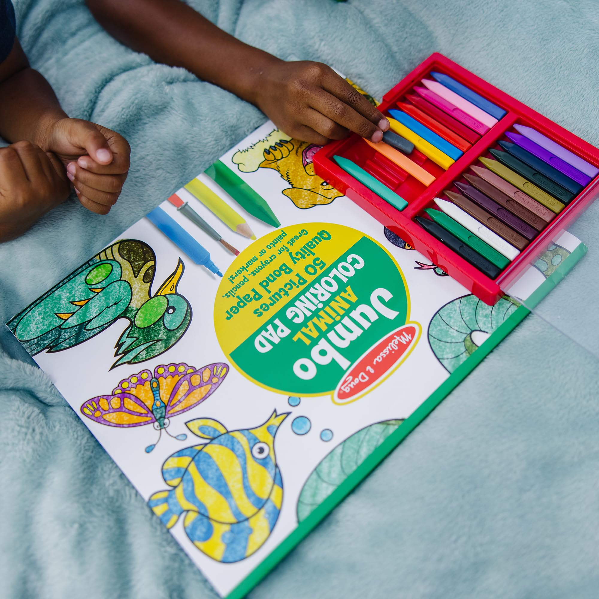 Melissa & Doug Jumbo 50-Page Kids' Coloring Pads 3-Pack - Animals, Vehicles, and Multi-Themed - FSC Certified