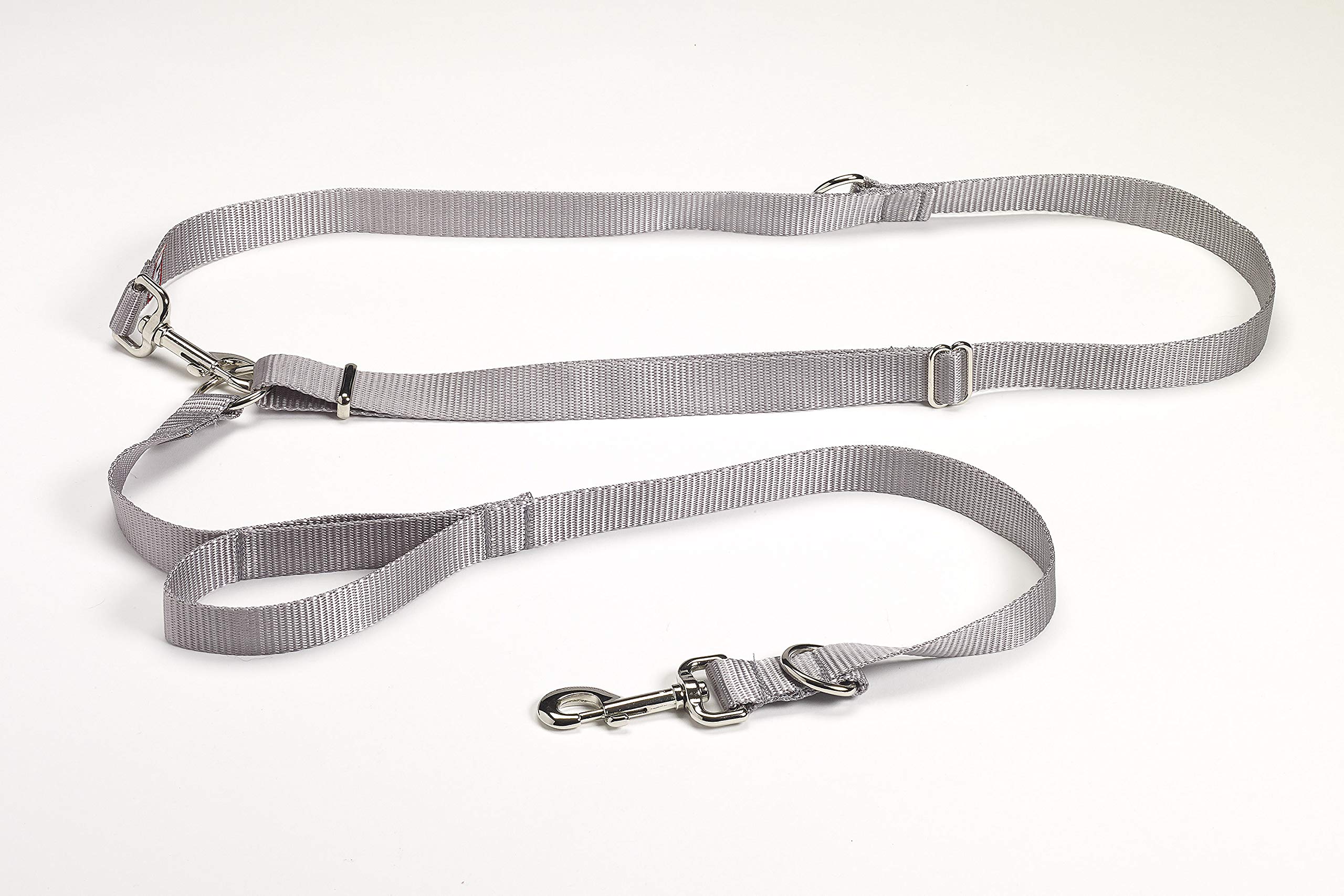 HK-9 Designs Hands Free Leash for hiking, walking, running. Adjustable in Length and over your shoulder, comfortable for your heights and your dog size. With unique traffic handle for better control.