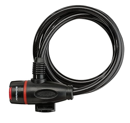 Schwinn Bike Key Cable Lock in Braided Steel Cable, feet x 8mm