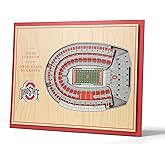 YouTheFan NCAA Ohio State Buckeyes 5-Layer StadiumView 3D Wall Art - Ohio Stadium, 13.00" x 17.00"