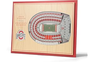 YouTheFan NCAA Ohio State Buckeyes 5-Layer StadiumView 3D Wall Art - Ohio Stadium, 13.00" x 17.00"