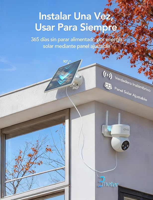 2PCS Camara Vigilancia WiFi Exterior Solar con Bateria Sin Cables — foto 2 de 8