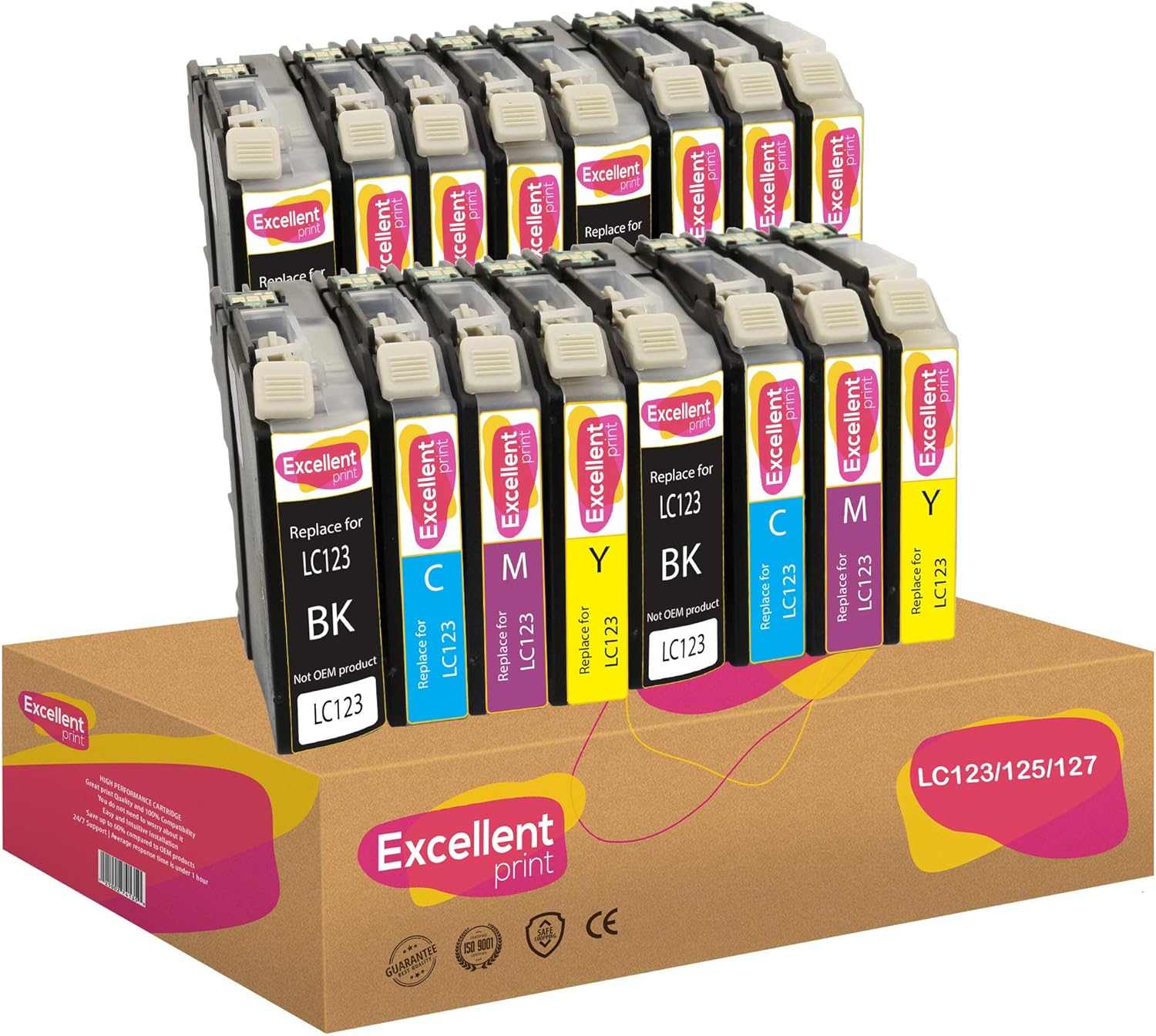 Excellent Print LC123 LC125 LC127 Compatible Ink Cartridges for Brother MFC-J4510DW MFC-J4410DW DCP-J4110DW MFC-J4610DW
