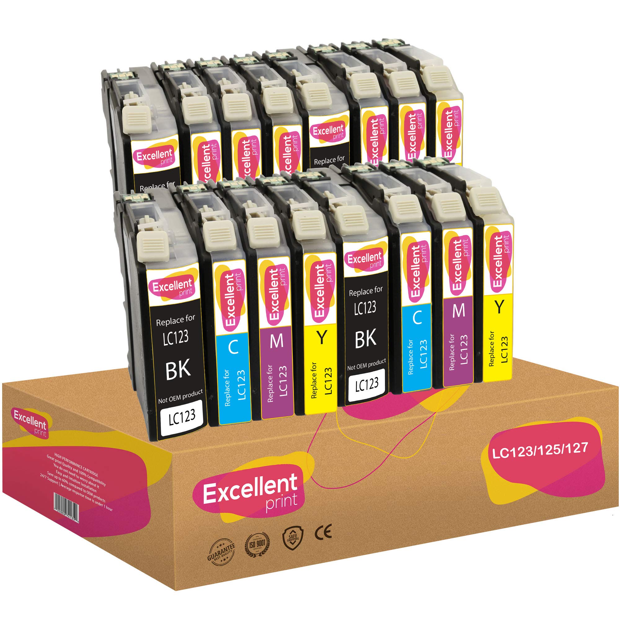 Excellent Print LC123 LC125 LC127 Compatible Ink Cartridges for Brother MFC-J4510DW MFC-J4410DW DCP-J4110DW MFC-J4610DW