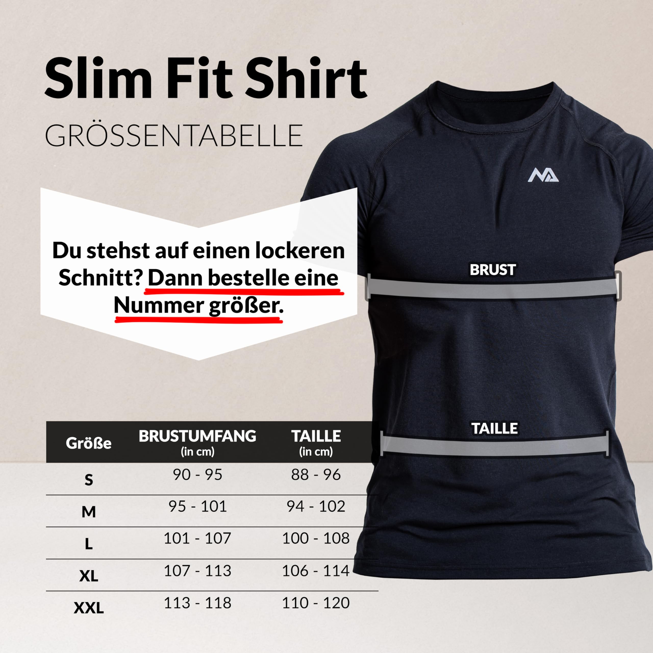 Herren Fitness T-Shirt modal - Männer Kurzarm Shirt für Gym & Training - Passform Slim-Fit, lang mit Rundhals, Schwarz, M 4