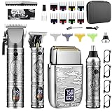 GSKY Professional Hair Clippers, Men's Beard Trimmer & Grooming Kit with Electric Razor, Clippers & Trimmers Set, Hair Cutting Machines