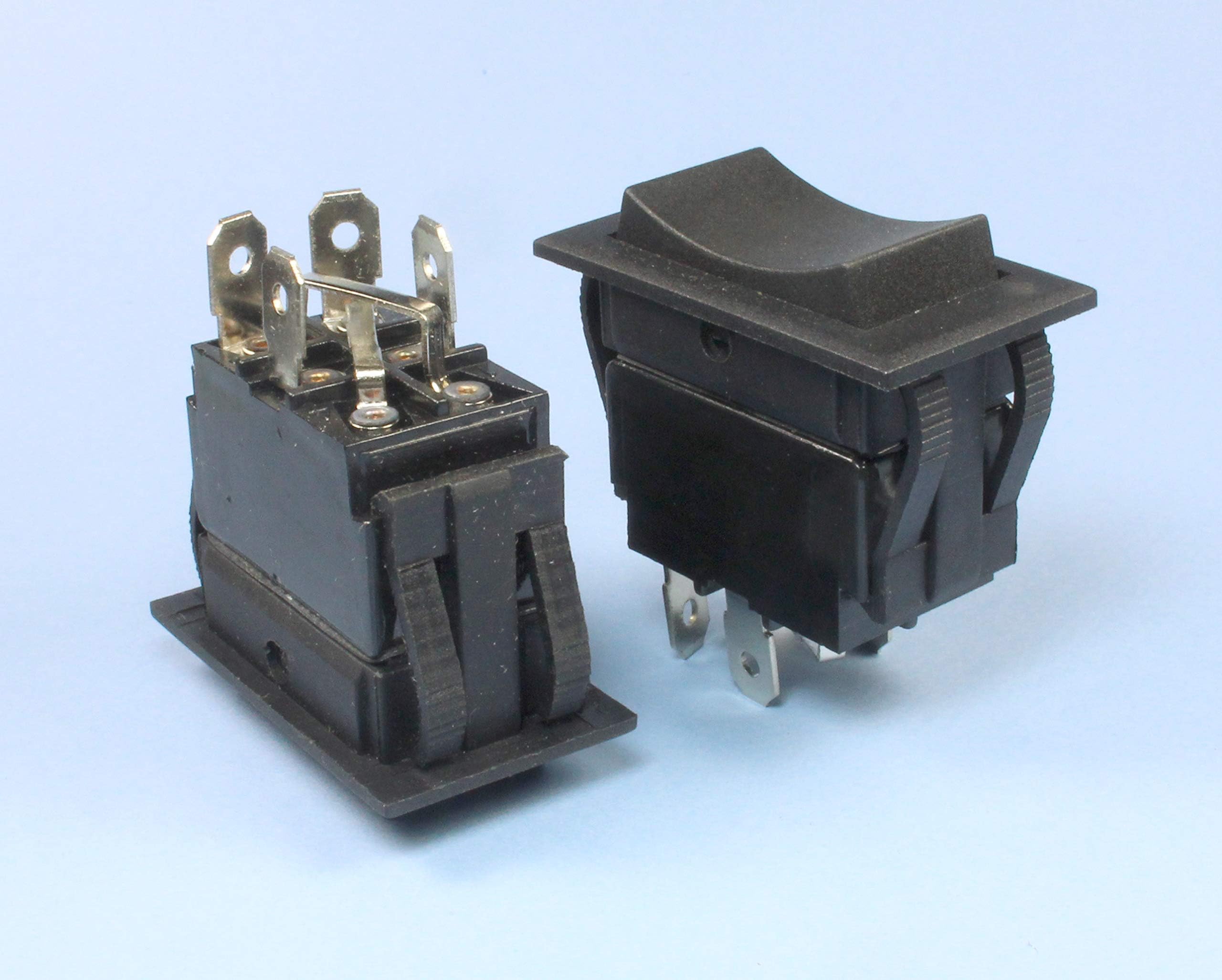 (HY#8) MOMENTARY Black Rocker Switch for Polarity Reversing DC Motor (ON) Off (ON)