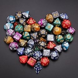 BABEJIA 7 Sets (49PCS) Polyhedral Dice Set for