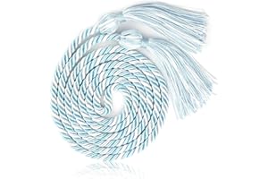 STPIYFZU Graduation Honor Cords, Sky Blue and White Graduation Cord, 67" Long Braided Honor Cord for Graduations 2025 Decorations Bachelor Gown for Student Master Doctoral