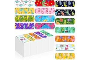 Estune 75 Pcs Kids Bandages Bulk Dinosaur 15 Styles Fun Children's Adhesive Colorful PE Flexible Cute Cartoon Dinosaur Bandages Variety Pack for Kids Boys Girls Students School Classroom