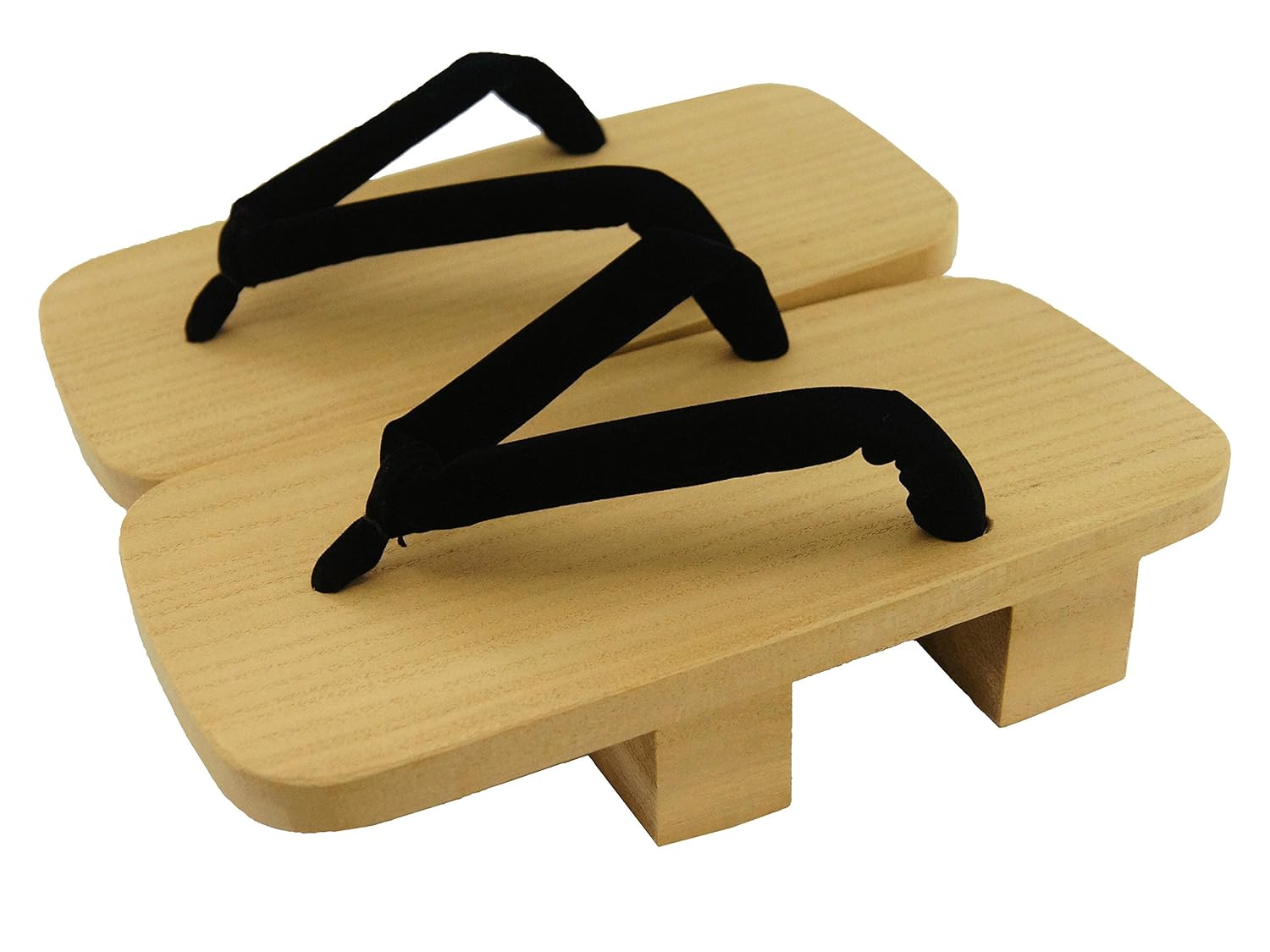 ながもく 桐男日光下駄(二枚歯下駄) 張磨 黒ハイミロン花緒 (27.0cm)