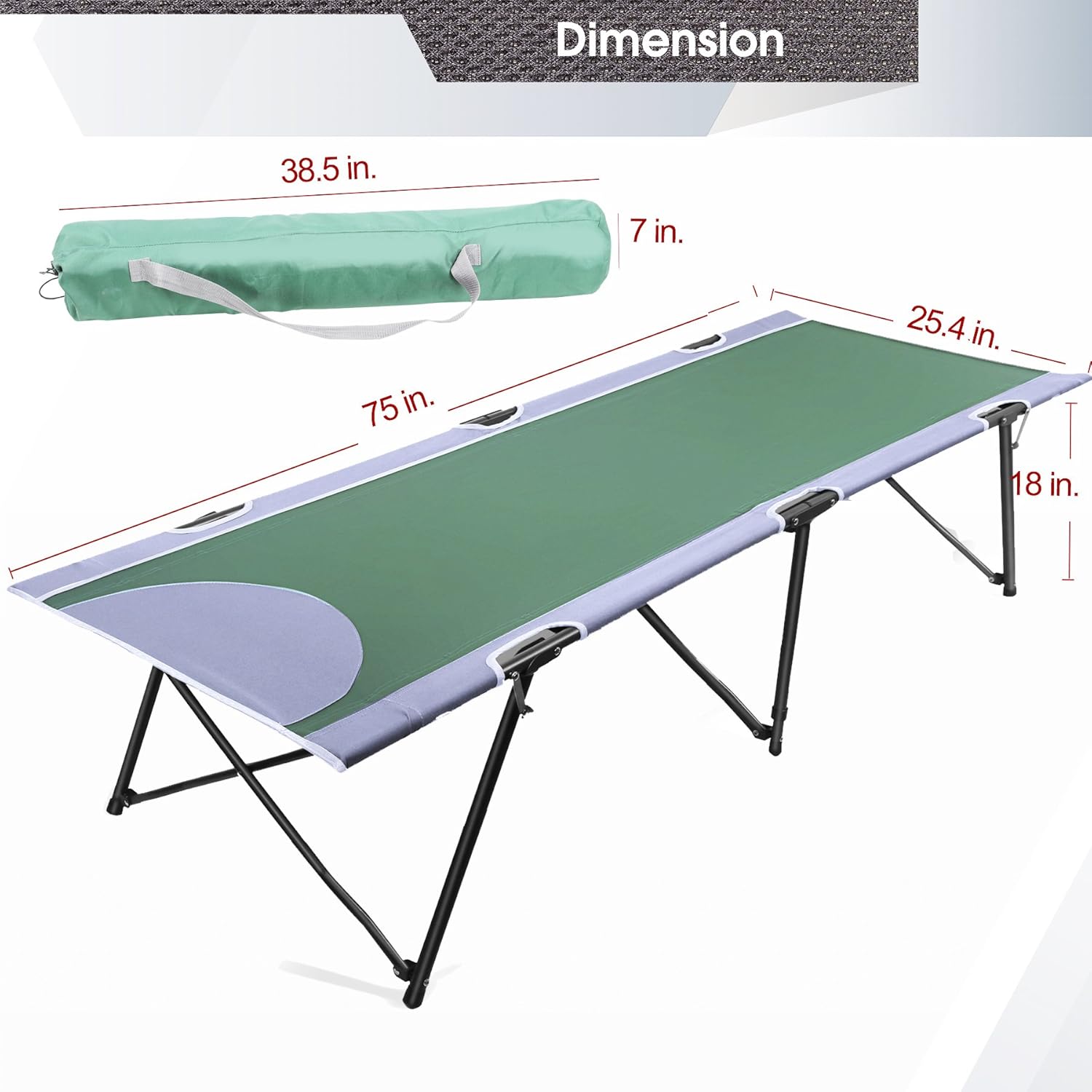 PORTAL Instant Folding Portable Camping Cot Outdoor Sports Fold Up Bed