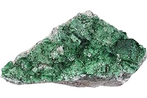 dssmboom Natural Raw Fluorite Crystal Cluster Mineral Specimen for Collection, Madagascar Stone Green Fluorite Rough Geode Crystal for Meditation Home Office Decor, 0.88-1.1 lb