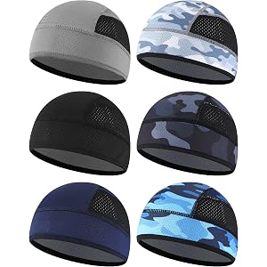 Unittype 6 Pack Cooling Skull Cap Helmet Liner Breathable Mesh Cycling Welding Hat Men, Quick Dry Running Motorcycle Hard Hat