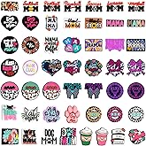 50pcs Mama Silicone Focal Beads, Mom Focal Beads Accessories Decorative Mother's Day Bead for Keychain Making Beaded Pens Jewelry Mother Gift Crafts Bracelet Necklace