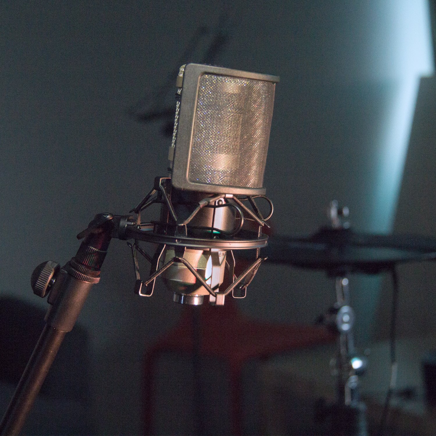 Mugig Mic Shock Mount with Pop Filter for Vocal Recording and Radio Broadcasting, Anti Vibration Suspension Mic Mount Holder Clip for Diameter 41mm-47mm Microphone